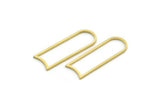 D Shape Rings, 50 Raw Brass D Shape Charms, Findings (24.5x8x0.80mm) A6557