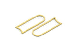 D Shape Rings, 50 Raw Brass D Shape Charms, Findings (24.5x8x0.80mm) A6557