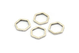 Gümüş Altıgen Charm, 24 Antik Gümüş Kaplama Pirinç Altıgen Yüzük Charm (10x1mm) BS 1220