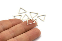 Gümüş Üçgen Charm, 50 Antik Gümüş Kaplamalı Pirinç Açık Üçgen Yüzük Charm (15x0,90 mm) Bs 1024
