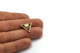 Brass Triangle Charm, 2 Raw Brass Triangle Charm With 1 Loop, Copper Sun Findings, Copper Sun Rising (20x18x1.7mm) N2372