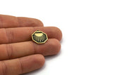 Brass Octagon Charm, 2 Raw Brass Octagon Charms With 1 Loop, Sun Findings, Brass Sun Rising, Brass Sunshine Findings (19x16x1.4mm) N2374