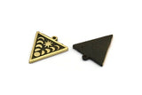 Brass Triangle Charm, 2 Raw Brass Triangle Charms With 1 Loop, Moon Phases Findings, Star Findings (20x18x1.4mm) N2352