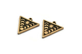 Brass Triangle Charm, 2 Raw Brass Triangle Charms With 1 Loop, Copper Moon Phases Findings, Copper Star Findings (20x18x1.4mm) N2353