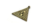 Brass Triangle Charm, Raw Brass Triangle Charm With 1 Loop, Moon Phases Findings, Star Findings (26x25x1.5mm) N2361