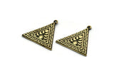 Brass Triangle Charm, Raw Brass Triangle Charm With 1 Loop, Moon Phases Findings, Star Findings (26x25x1.5mm) N2361