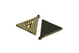 Brass Triangle Charm, Raw Brass Triangle Charm With 1 Loop, Moon Phases Findings, Star Findings (26x25x1.5mm) N2361