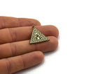 Brass Triangle Charm, Raw Brass Triangle Charm With 1 Loop, Moon Phases Findings, Star Findings (26x25x1.5mm) N2361