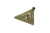 Brass Triangle Charm, Raw Brass Triangle Charm With 1 Loop, White Brass Moon Findings, White Brass Moon Phases Charms (26x25x1.5mm) N2362