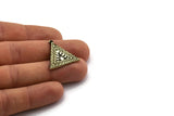 Brass Triangle Charm, Raw Brass Triangle Charm With 1 Loop, White Brass Moon Findings, White Brass Moon Phases Charms (26x25x1.5mm) N2362