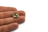 Brass Octagon Charm, 2 Raw Brass Octagon Charms With 1 Loop, Copper Cloud Findings, Copper Moon And Star Findings (20x16x1.5mm) N2334