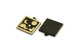 Brass Square Charm, 2 Raw Brass Square Charms With 1 Loop, Cloud Findings, Moon And Star Findings (18x16x1.5mm) N2342