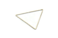 Silver Triangle Charm, 8 Antique Silver Plated Brass Triangle Rings, Findings (44x39x1mm) D993 H0961