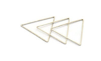 Silver Triangle Charm, 8 Antique Silver Plated Brass Triangle Rings, Findings (44x39x1mm) D993 H0961