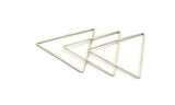 Silver Triangle Charm, 8 Antique Silver Plated Brass Triangle Rings, Findings (44x39x1mm) D993 H0961