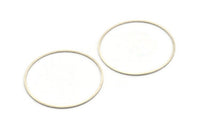 57mm Circle Connectors - 6 Antique Silver Plated Brass Circle Connectors (57x1.3x1mm) A6098 H0762