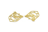 Brass Bird Charm, 4 Raw Brass Owl Shaped Charms With 1 Loop (30x25x0.60mm) A6630