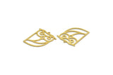 Brass Bird Charm, 12 Raw Brass Owl Shaped Charms With 1 Loop (27x22x0.60mm) A6628