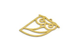 Brass Bird Charm, 12 Raw Brass Owl Shaped Charms With 1 Loop (27x22x0.60mm) A6628