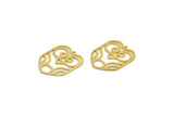 Brass Bird Charm, 8 Raw Brass Owl Shaped Charms With 1 Loop (26x20.5x0.60mm) A6634