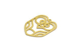 Brass Bird Charm, 8 Raw Brass Owl Shaped Charms With 1 Loop (26x20.5x0.60mm) A6634