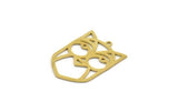 Brass Bird Charm, 10 Raw Brass Owl Shaped Charms With 1 Loop (26.5x19x0.60mm) A6625