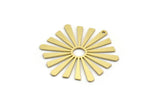Brass Sun Charm, 6 Raw Brass Sun Charms With 1 Loop, Charm Pendants (31.5x28x0.60mm) A6706