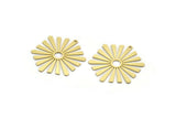 Brass Sun Charm, 6 Raw Brass Sun Charms With 1 Loop, Charm Pendants (31.5x28x0.60mm) A6706