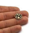 Brass Round Charm, 2 Raw Brass Round Charms With 1 Loop, Copper Galaxy Findings, Copper Universe Findings (19x17x1.5mm) N2397