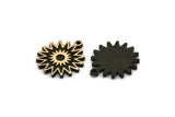 Brass Sun Charm, 4 Raw Brass Sun Charms With 1 Loop, Findings, Copper Sun Charms (18x16x1.4mm) N2388