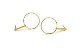 Gold Wire Earring, 4 Gold Plated Brass Earring Wires, Stick Stud Earrings (47x27mm) SY0163