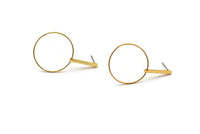 Gold Wire Earring, 4 Gold Plated Brass Earring Wires, Stick Stud Earrings (47x27mm) SY0163