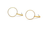 Gold Wire Earring, 4 Gold Plated Brass Earring Wires, Stick Stud Earrings (47x27mm) SY0163