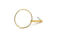 Gold Wire Earring, 4 Gold Plated Brass Earring Wires, Stick Stud Earrings (47x27mm) SY0163