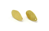 Brass Oval Earring, 4 Textured Raw Brass Oval Stud Earrings With 1 Hole (20x11x0.90mm) M03264 A6680