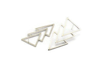 Silver Triangle Earring, 2 925 Silver Triangle Stud Earrings (45x21x1mm) E054