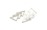 Silver Triangle Earring, 2 925 Silver Triangle Stud Earrings (45x21x1mm) E054