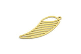 Brass Irregular Charm, 12 Raw Brass Irregular Charms With 1 Loop, Findings (29x10x0.60mm) A6685