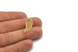 Brass Irregular Charm, 12 Raw Brass Irregular Charms With 1 Loop, Findings (29x10x0.60mm) A6685