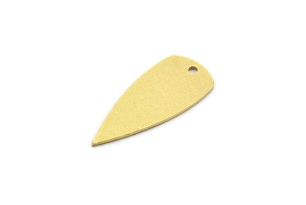 Brass Drop Charm, 24 Raw Brass Drop Charms With 1 Hole, Earrings, Findings (20x8x0.60mm) A6719