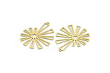 Brass Sun Charm, 6 Raw Brass Sun Charms With 1 Loop, Charm Pendants, Findings (34x27.5x0.60mm) A6704