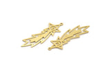 Brass Star Charm, 8 Raw Brass Comet Charms With 1 Loop, Findings (41x13x0.60mm) A6686