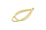 Brass Drop Charm, 8 Raw Brass Drop Shaped Charms With 1 Loop, Findings (29x14x0.60mm) A6698