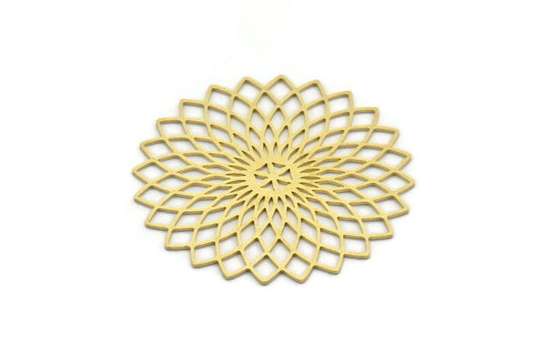 Brass Ethnic Charm, 2 Raw Brass Ethnic Motif Charms, Earring Charms, Findings (41x0.60mm) A6703