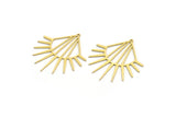 Brass Sun Charm, 4 Raw Brass Sun Charms With 1 Loop, Charm Pendants (40x35x0.60mm) A6721