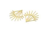 Brass Sun Charm, 4 Raw Brass Sun Charms With 1 Loop, Charm Pendants (40x35x0.60mm) A6721