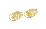 Brass Oval Charm, 6 Raw Brass Crescent Moon Charms With 1 Loop, Earring Charms (40x25x0.60mm) A6621