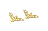 Brass Eagle Charm, 12 Raw Brass Eagle Shaped Charms With 1 Loop, Bird Charms, Findings (21.5x38x0.60mm) A6618