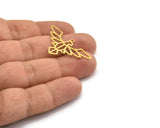Brass Eagle Charm, 12 Raw Brass Eagle Shaped Charms With 1 Loop, Bird Charms, Findings (21.5x38x0.60mm) A6618