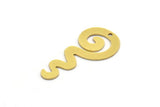 Brass Spiral Charm, 8 Raw Brass Spiral Charms With 1 Hole, Charm Pendants (32x15x0.60mm) SMP0132